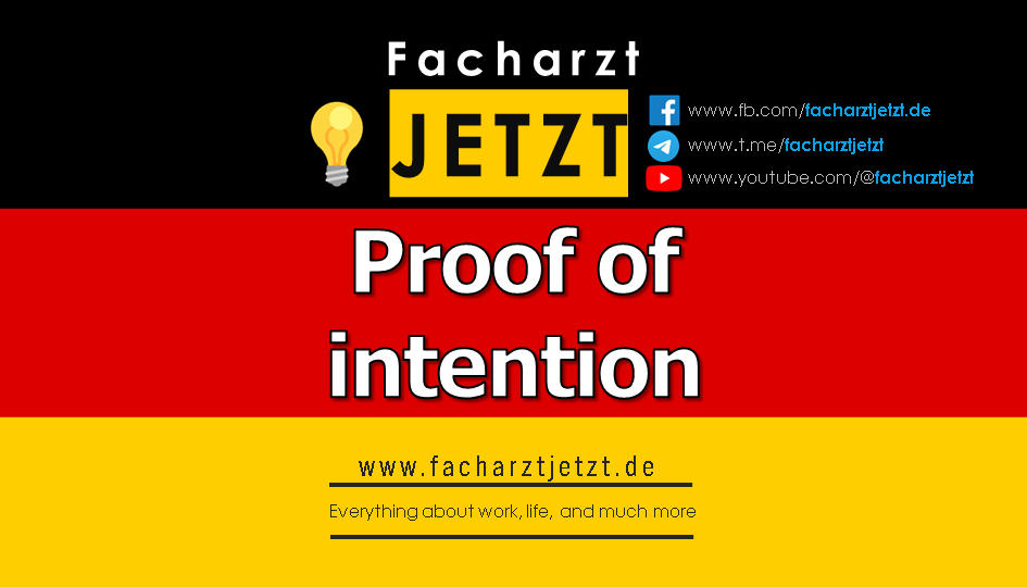 Proof of intention to apply for the Approbation in Germany