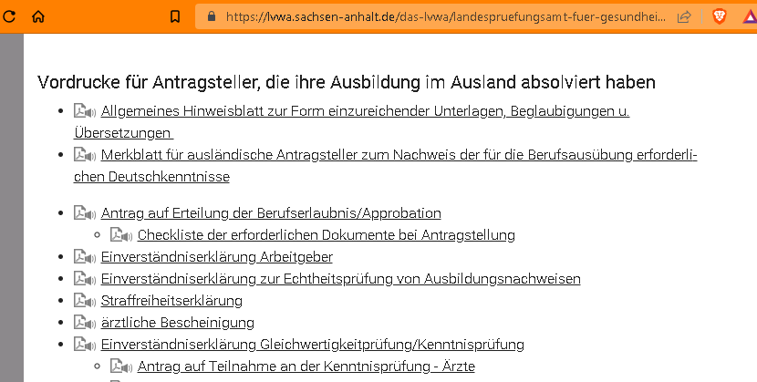 Documents to apply for Approbation in Sachsen-Anhalt